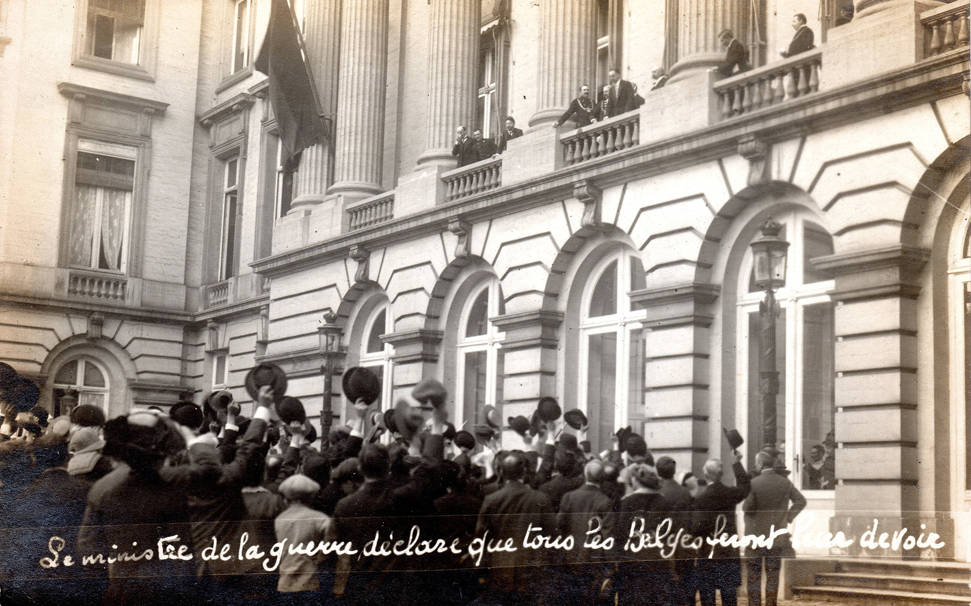4 ao�t 1914, Bruxelles, Charles de Broqueville s'adresse au peuple belge